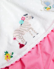 Baby Shirred Animal Top and Shorts Set, White (WHITE), large