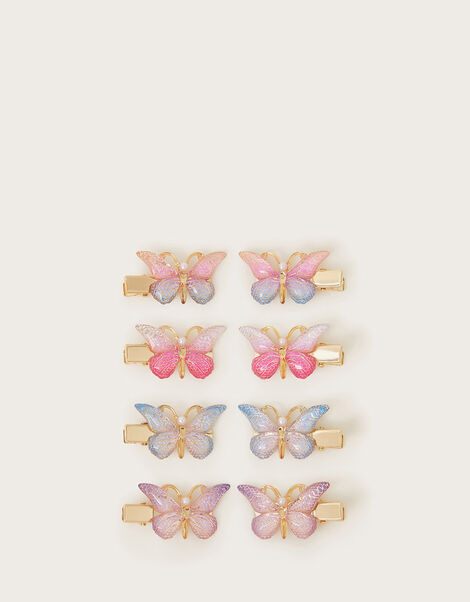8-Pack Rainbow Butterfly Hair Clips, , large