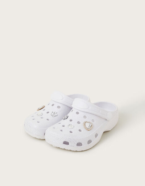 Sparkle Charm Clogs, Ivory (IVORY), large