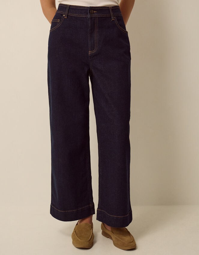 Hallie Regular Cropped Wide Leg Jeans, Blue (INDIGO), large