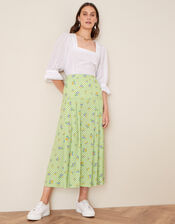 Gabriella Floral and Gingham Skirt, Green (GREEN), large