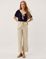 Taylor Contrast Bow Jersey T-Shirt, Blue (NAVY), large