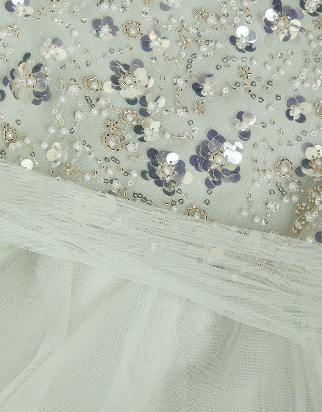 Gracie Embellished Waterfall Dress, Green (SAGE), large