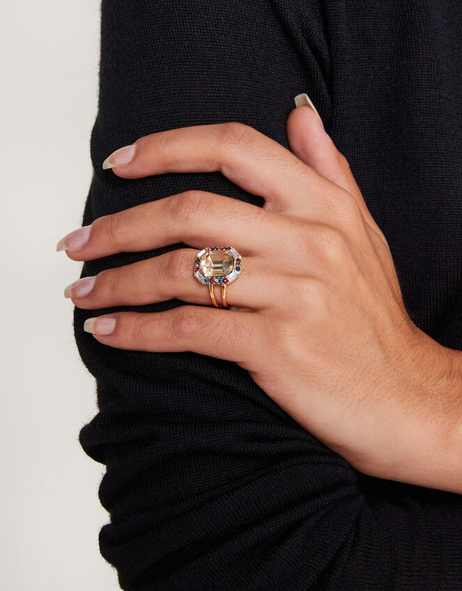 Embellished Cocktail Ring, Gold (GOLD), large
