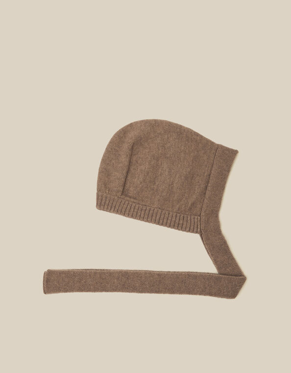 Tala Tie Knitted Bonnet, Mink (MINK), large