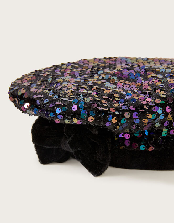 Sequin Beret, Black (BLACK), large