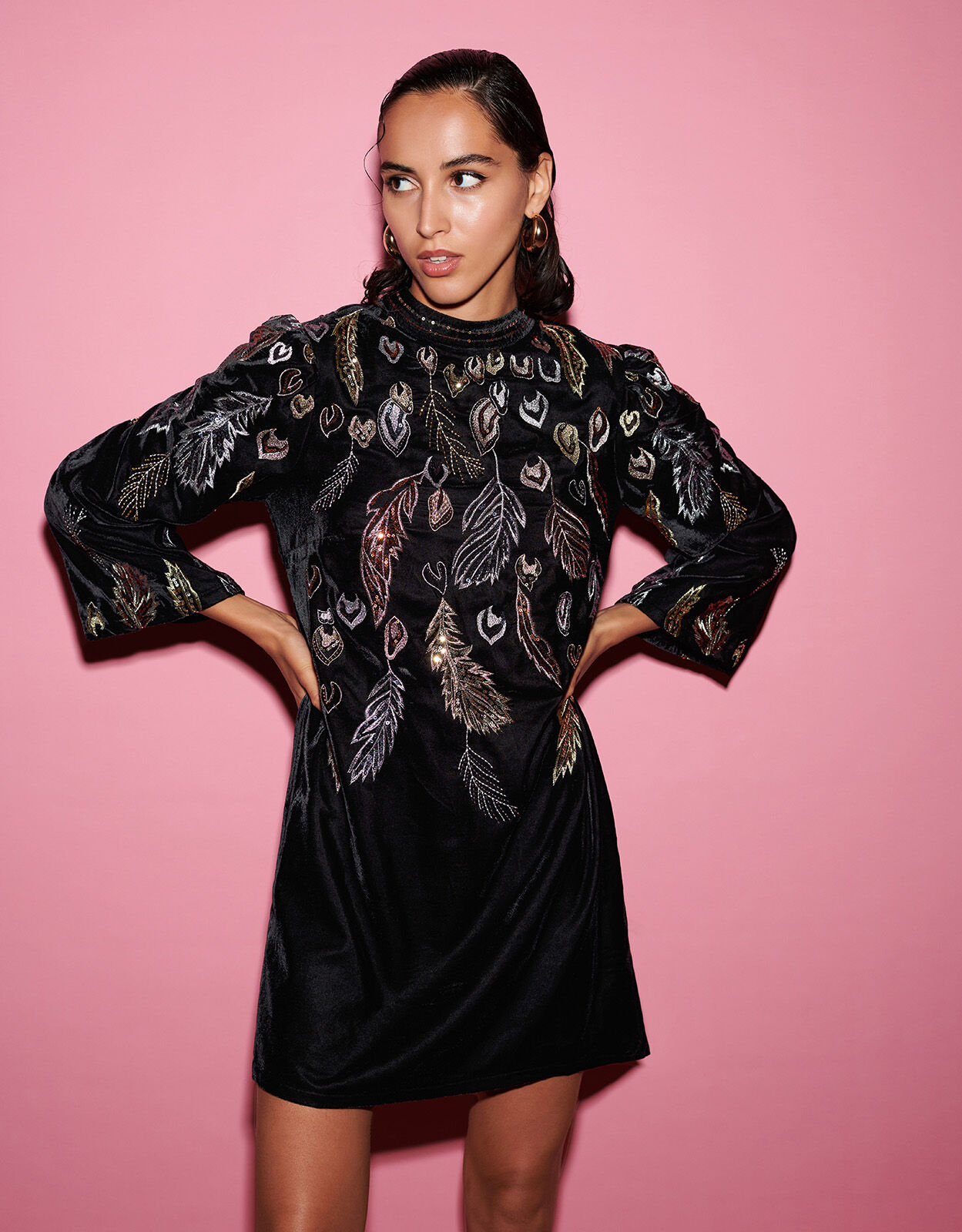 Monsoon black 2025 evening dress