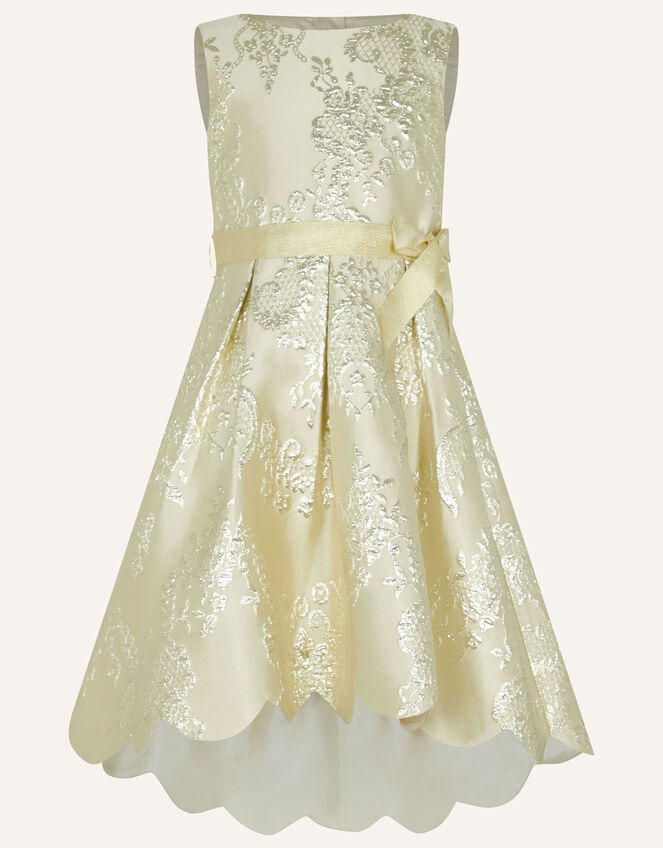 Amira Jacquard Dress, Gold (GOLD), large