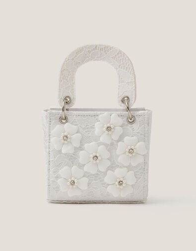 Embellished Floral Lacey Tote Bag , , large