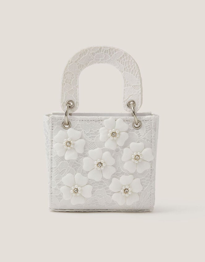 Embellished Floral Lacey Tote Bag , , large
