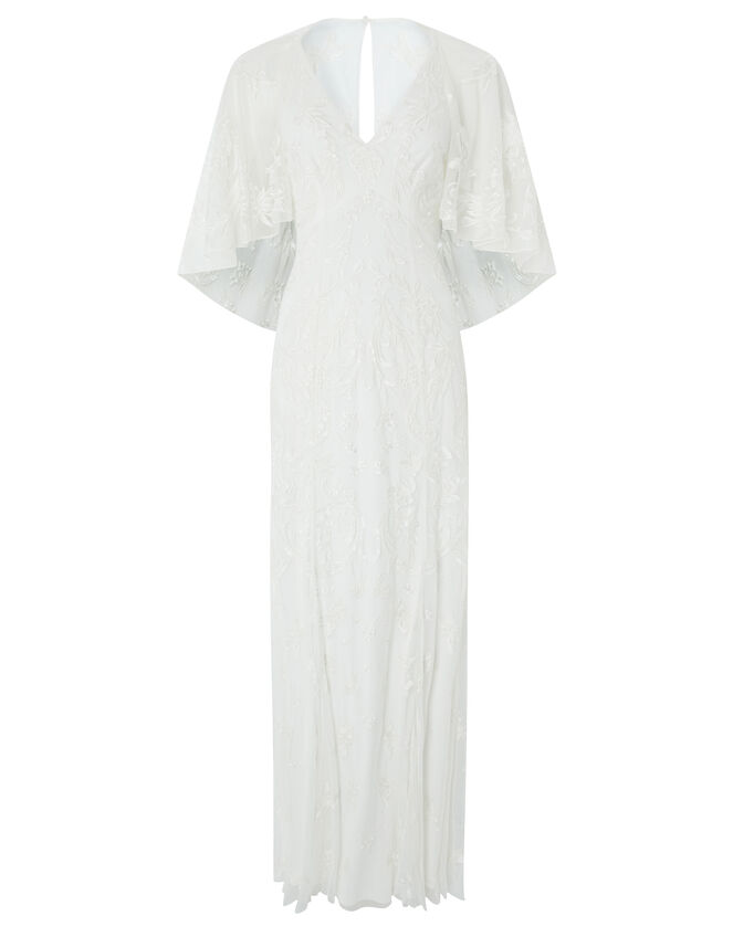 Christabel Cape Embroidered Bridal Dress, Ivory (IVORY), large