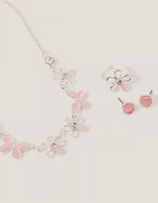 Floral Butterfly Jewellery Set, Pink (PINK), large
