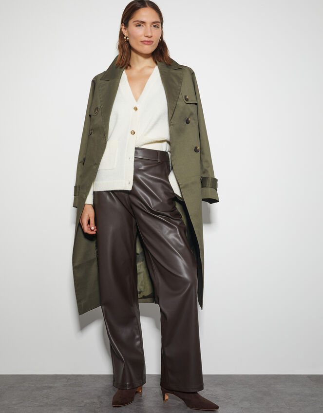 Matilda Midi Trench Coat, Green (KHAKI), large