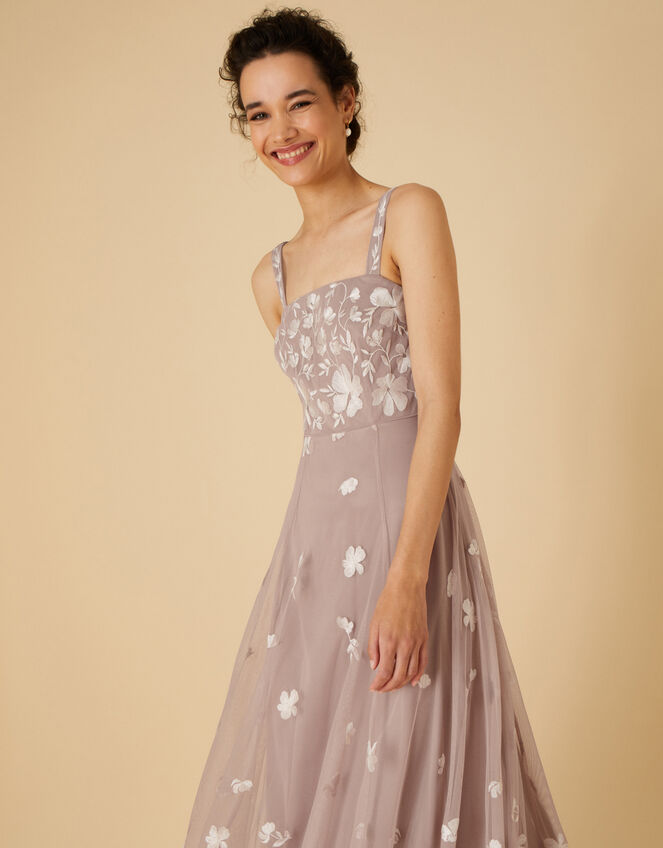 Square Neck Embellished Maxi Dress, Pink (PINK), large