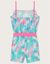 Marble Unicorn Frill Playsuit, Multi (MULTI), large