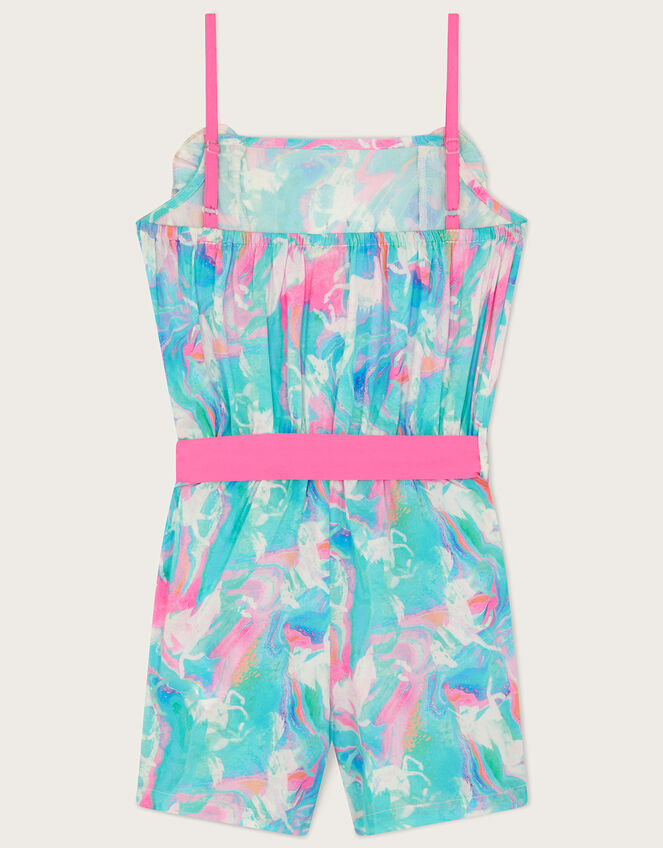 Marble Unicorn Frill Playsuit, Multi (MULTI), large