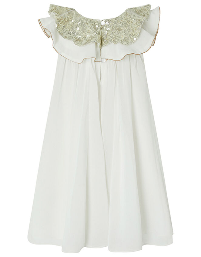 Baby Alayah Sequin Collar Dress, Ivory (IVORY), large