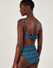 Batik Dye Print Bikini Bottoms, Blue (NAVY), large