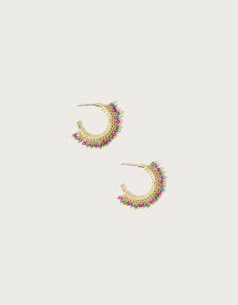 Multi Bead Charm Hoops, , large