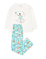 Frugi Enchanted Forest Pyjama Set, White (WHITE), large