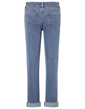 Unicorn Embroidered Jeans, Blue (BLUE), large