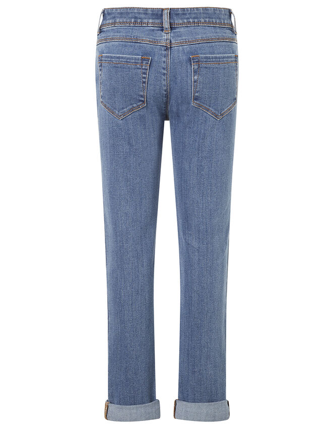 Unicorn Embroidered Jeans, Blue (BLUE), large