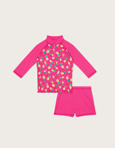 Pineapple Two Piece Swim Set with UPF50+ Protection Red, Red (RED), large