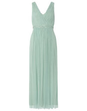 Elyse Sequin Waist Maxi Dress, Green (GREEN), large
