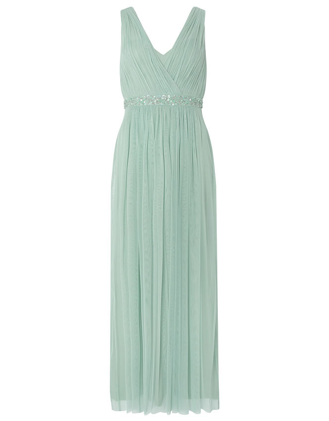 Elyse Sequin Waist Maxi Dress, Green (GREEN), large