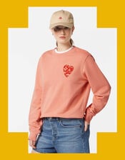 Scotch & Soda Heart Graphic Sweatshirt, Orange (PEACH), large