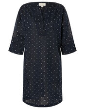 Scarlett Spot Print Tunic Dress, Blue (NAVY), large