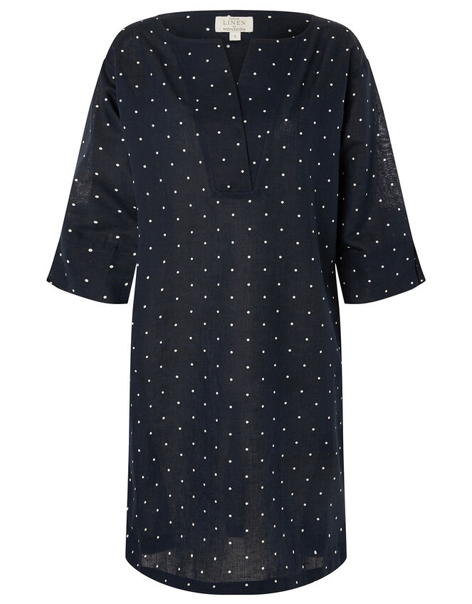 Scarlett Spot Print Tunic Dress, Blue (NAVY), large
