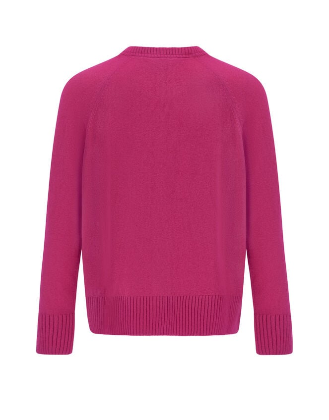 East Ember Cashmere Crew Neck Cardigan, Pink (PINK), large