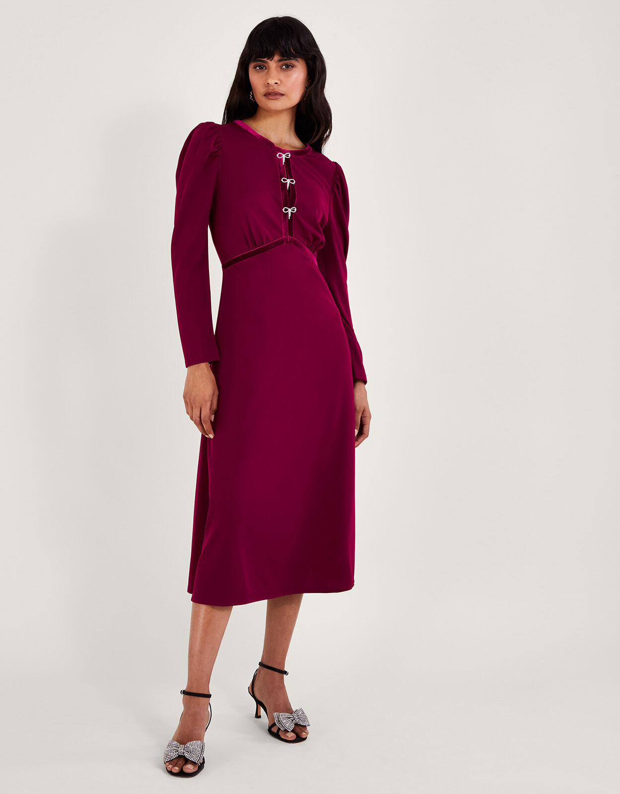 Monsoon burgundy dress cheap