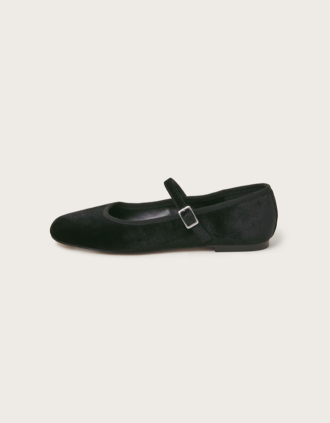 Velvet Ballet Flats, Black (BLACK), large