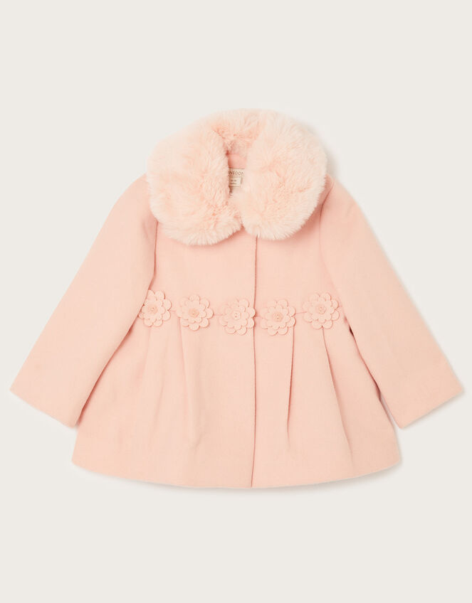 Baby Laser Flower Waist Coat, Pink (PALE PINK), large