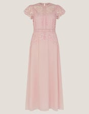 Monica Lace Midi Bridesmaid Dress, Pink (SOFT PINK), large