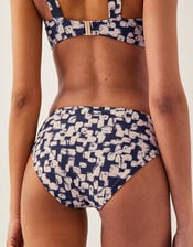 Ania Abstract Print Bikini Bottom, Black (BLACK), large