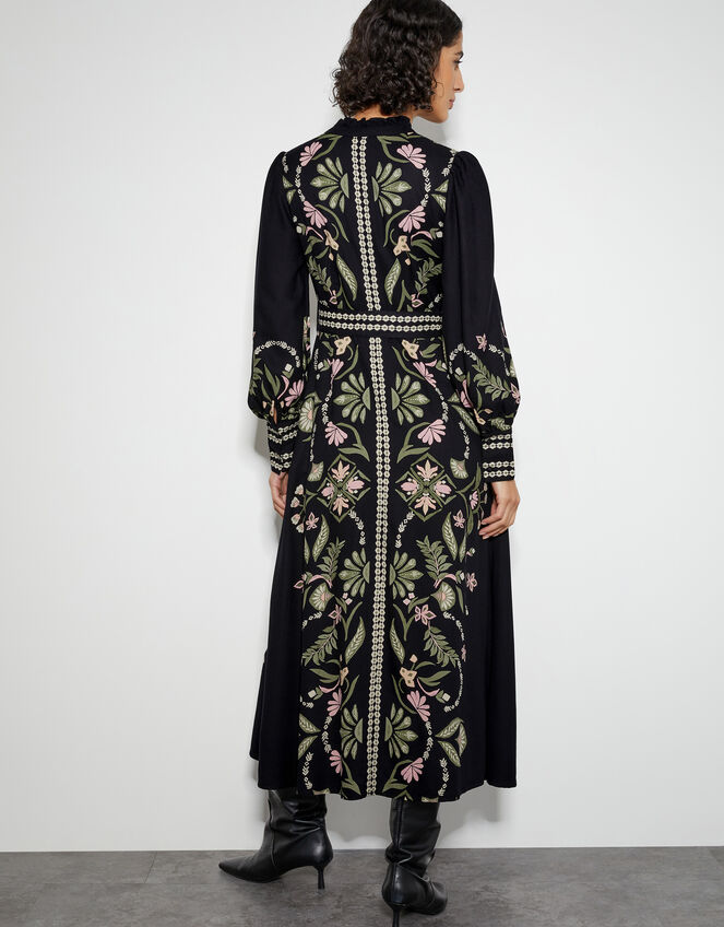 Sabrina Floral Print Maxi Dress, Black (BLACK), large