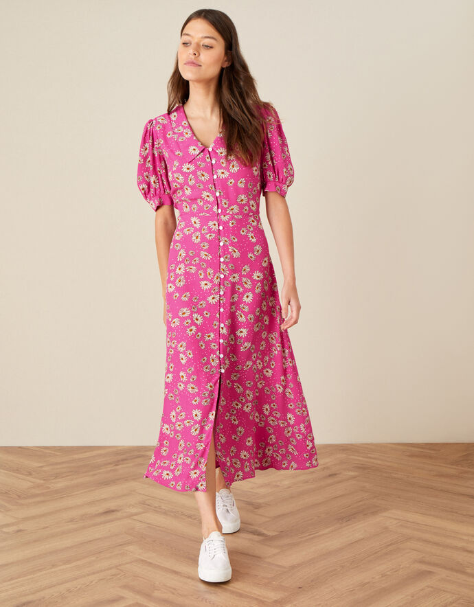 Sonya Floral Shirt Dress Pink