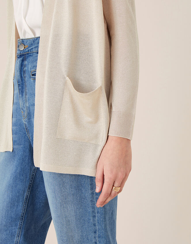 Sara Open Front Cardigan, Gold (GOLD), large