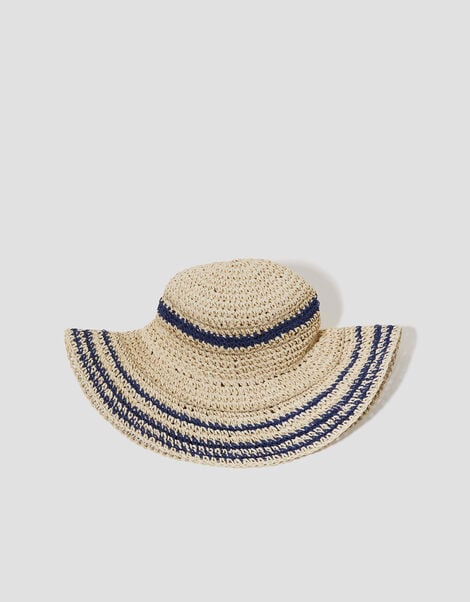Mona Stripe Straw Sun Hat, , large