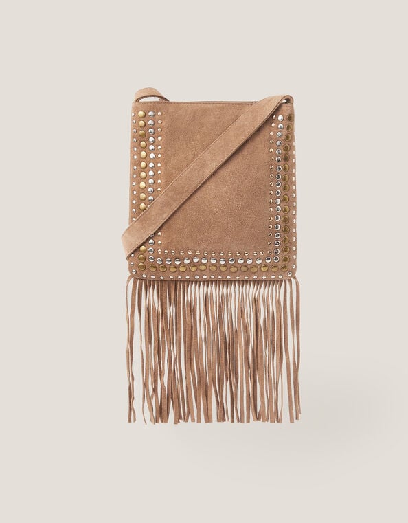 Opal Suede Fringe Crossbody Bag, , large