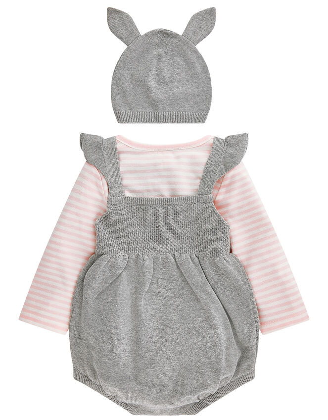 Newborn Callie Knitted Romper Set, Grey (GREY), large