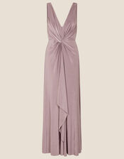 Jessie Jersey Twist V Neck Maxi Dress, Brown (MOCHA), large