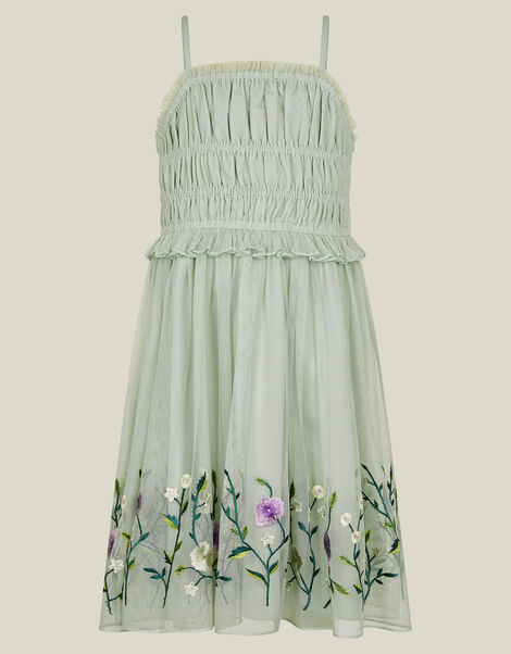 Sloan Tulle Embroidered Party Dress, Green (SAGE), large