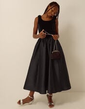 Ohio A-Line Velvet Prom Dress, Black (BLACK), large
