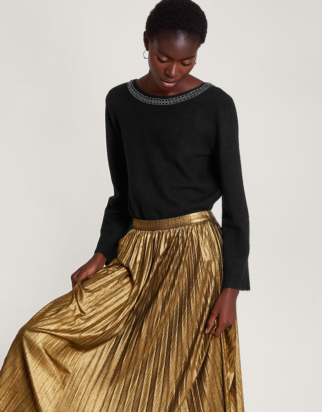 Metallic pleated skirt tesco hotsell