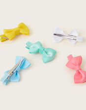 5-Pack Colourful Bow Hair Clips, , large