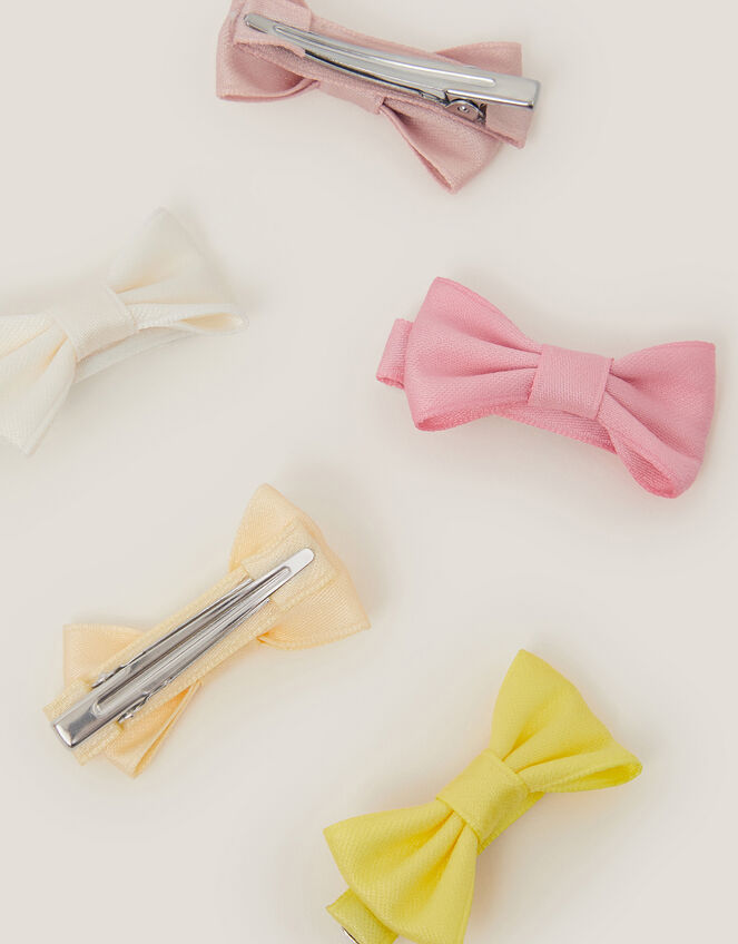 5-Pack Mini Bow Hair Clips, Yellow (YELLOW), large